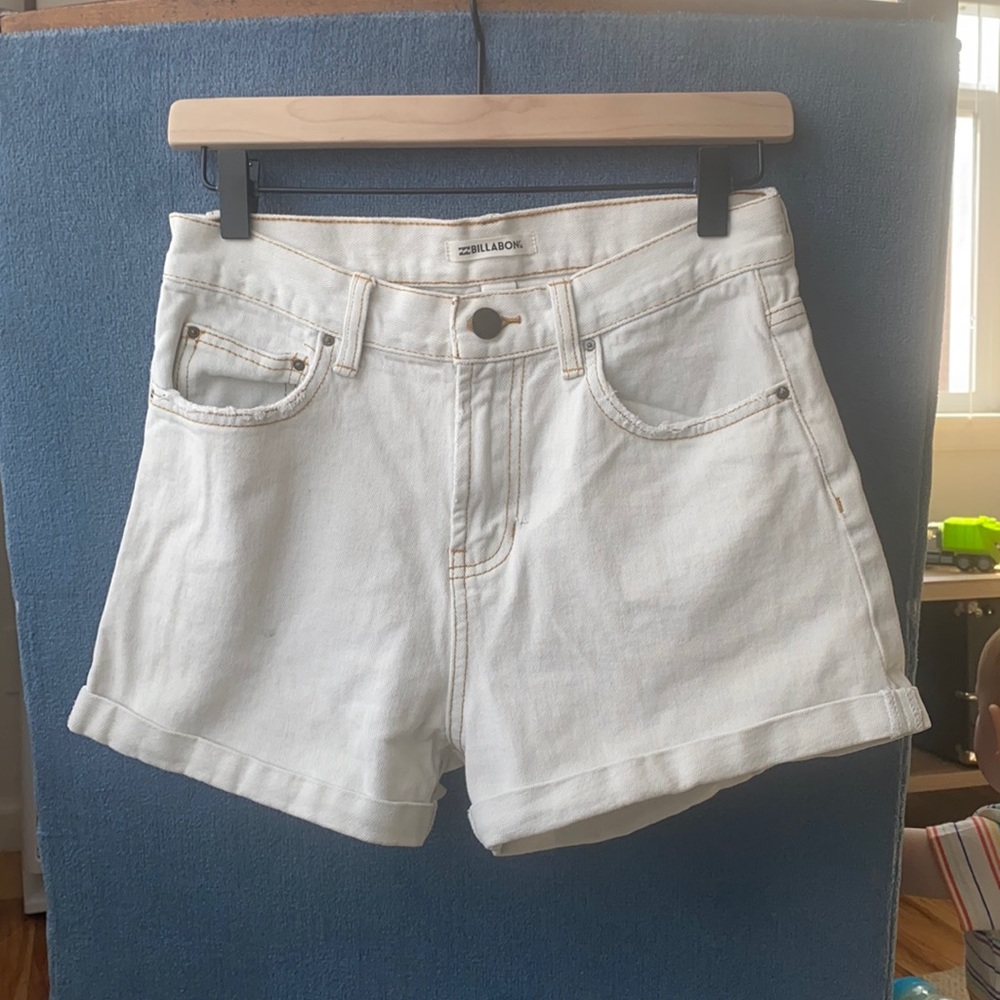 Billabong white denim shorts